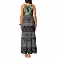 Hawai'i Paniolo Maile Twisted Lei Tank Maxi Dress Obsidian Black