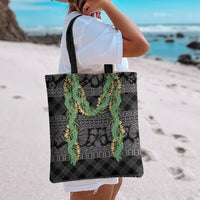 Hawai'i Paniolo Maile Twisted Lei Tote Bag Obsidian Black
