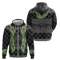 Hawai'i Paniolo Maile Twisted Lei Zip Hoodie Obsidian Black