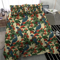 New Zealand Christmas Bedding Set Romantic Tui Birds on Pohutukawa - Ivory - Polynesian Pride