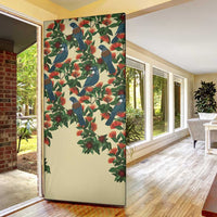 New Zealand Christmas Door Cover Romantic Tui Birds on Pohutukawa - Ivory - Polynesian Pride