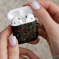 New Zealand Christmas AirPods Case Romantic Tui Birds on Pohutukawa - Cobalt - Polynesian Pride