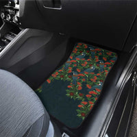 New Zealand Christmas Car Mats Romantic Tui Birds on Pohutukawa - Cobalt - Polynesian Pride