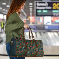 New Zealand Christmas Travel Bag Romantic Tui Birds on Pohutukawa - Cobalt - Polynesian Pride