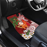 Polynesian Car Mats Tropical Santa - Plumeria Red Vintage
