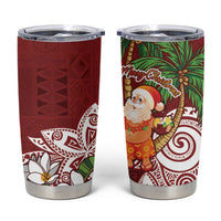 Polynesian Tumbler Cup Tropical Santa - Plumeria Red Vintage