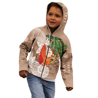 Polynesian Kid Hoodie Tropical Santa - Plumeria Beige Vintage