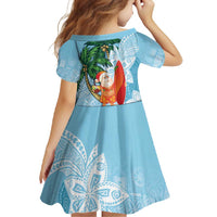 Polynesian Family Matching Tank Maxi Dress and Hawaiian Shirt Tropical Santa - Plumeria Turquoise Vintage LT7 - Polynesian Pride