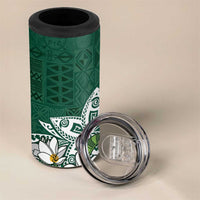 Polynesian 4 in 1 Can Cooler Tumbler Tropical Santa - Plumeria Green Vintage