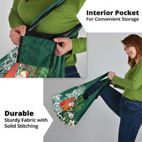 Polynesian Grocery Bag Tropical Santa - Plumeria Green Vintage