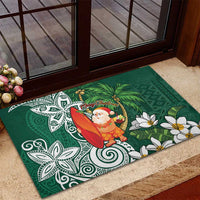 Polynesian Rubber Doormat Tropical Santa - Plumeria Green Vintage LT7 - Polynesian Pride