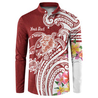 Aloha Hawaii Island Personalized Button Sweatshirt Crimson Dreamy Turtle