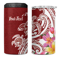 Aloha Hawaii Island Personalized 4 in 1 Can Cooler Tumbler Crimson Dreamy Turtle