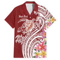 Aloha Hawaii Island Personalized Family Matching Summer Maxi Dress and Hawaiian Shirt Crimson Dreamy Turtle