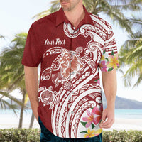 Aloha Hawaii Island Personalized Hawaiian Shirt Crimson Dreamy Turtle