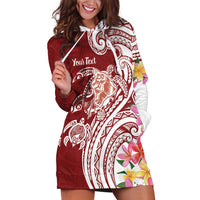 Aloha Hawaii Island Personalized Hoodie Dress Crimson Dreamy Turtle