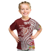 Aloha Hawaii Island Personalized Kid T Shirt Crimson Dreamy Turtle