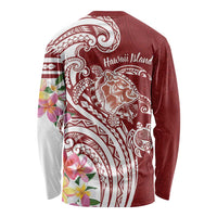 Aloha Hawaii Island Personalized Long Sleeve Shirt Crimson Dreamy Turtle