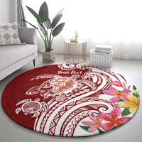 Aloha Hawaii Island Personalized Round Carpet Crimson Dreamy Turtle LT7 - Polynesian Pride