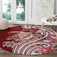 Aloha Hawaii Island Personalized Round Carpet Crimson Dreamy Turtle LT7 - Polynesian Pride