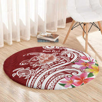 Aloha Hawaii Island Personalized Round Carpet Crimson Dreamy Turtle LT7 - Polynesian Pride