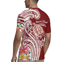 Aloha Hawaii Island Personalized Rugby Jersey Crimson Dreamy Turtle