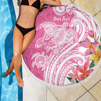 Aloha Maui Island Personalized Beach Blanket Rose Dreamy Turtle