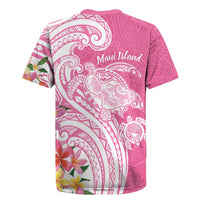 Aloha Maui Island Personalized Rugby Jersey Rose Dreamy Turtle