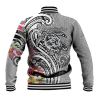 Aloha Kahoolawe Island Personalized Baseball Jacket Ashen Dreamy Turtle