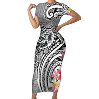 Aloha Kahoolawe Island Personalized Family Matching Short Sleeve Bodycon Dress and Hawaiian Shirt Ashen Dreamy Turtle