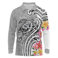 Aloha Kahoolawe Island Personalized Long Sleeve Polo Shirt Ashen Dreamy Turtle