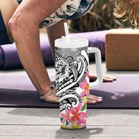 Aloha Kahoolawe Island Personalized Tumbler With Handle Ashen Dreamy Turtle