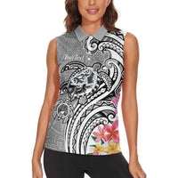 Aloha Kahoolawe Island Personalized Women Sleeveless Polo Shirt Ashen Dreamy Turtle