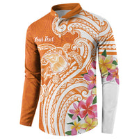 Aloha Lanai Island Personalized Button Sweatshirt Orange Dreamy Turtle
