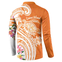 Aloha Lanai Island Personalized Button Sweatshirt Orange Dreamy Turtle