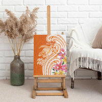 Aloha Lanai Island Personalized Canvas Wall Art Orange Dreamy Turtle