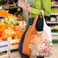 Aloha Lanai Island Personalized Grocery Bag Orange Dreamy Turtle