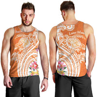 Aloha Lanai Island Personalized Men Tank Top Orange Dreamy Turtle
