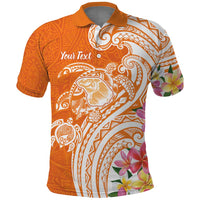Aloha Lanai Island Personalized Polo Shirt Orange Dreamy Turtle