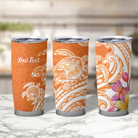 Aloha Lanai Island Personalized Tumbler Cup Orange Dreamy Turtle LT7 - Polynesian Pride