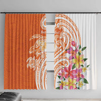 Aloha Lanai Island Personalized Window Curtain Orange Dreamy Turtle
