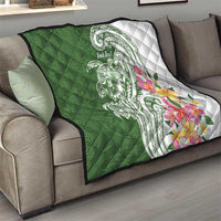 Aloha Molokai Island Personalized Quilt Sage Dreamy Turtle