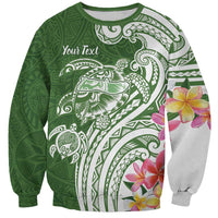 Aloha Molokai Island Personalized Sweatshirt Sage Dreamy Turtle