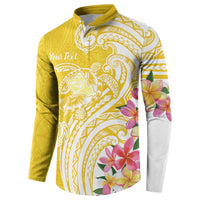 Aloha Oahu Island Personalized Button Sweatshirt Yellow Dreamy Turtle