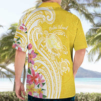 Aloha Oahu Island Personalized Hawaiian Shirt Yellow Dreamy Turtle