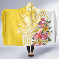 Aloha Oahu Island Personalized Hooded Blanket Yellow Dreamy Turtle