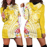 Aloha Oahu Island Personalized Hoodie Dress Yellow Dreamy Turtle