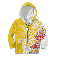 Aloha Oahu Island Personalized Kid Hoodie Yellow Dreamy Turtle