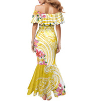 Aloha Oahu Island Personalized Mermaid Dress Yellow Dreamy Turtle
