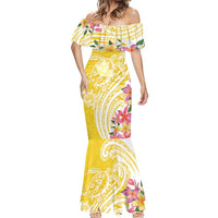 Aloha Oahu Island Personalized Mermaid Dress Yellow Dreamy Turtle